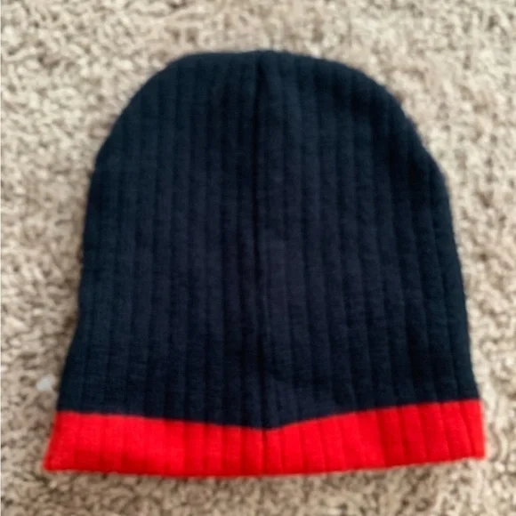 Vintage The Royal Yacht Britannia Beanie Hat Navy Blue Red Embroidered - Picture 3 of 4